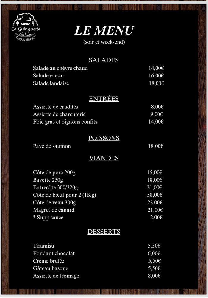 La Guinguette - Menu Image 1